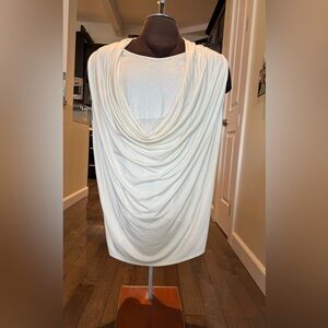 Ivory Cowl Neck Mini Dress or Long Blouse with Sequins